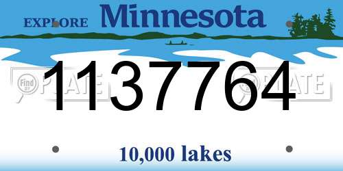 1137764 Minnesota License Plate