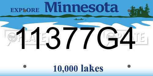11377G4 Minnesota License Plate