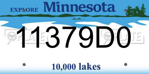 11379D0 Minnesota License Plate