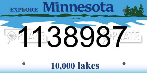 1138987 Minnesota License Plate