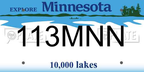 113MNN Minnesota License Plate