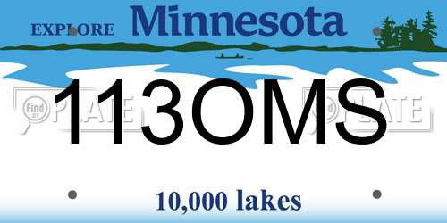 113OMS Minnesota License Plate