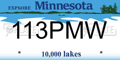 113PMW Minnesota License Plate
