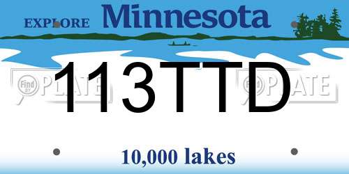 113TTD Minnesota License Plate