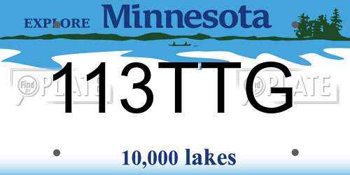 113TTG Minnesota License Plate