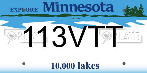 113VTT Minnesota License Plate