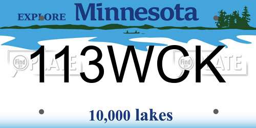 113WCK Minnesota License Plate