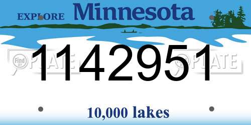 1142951 Minnesota License Plate