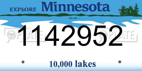 1142952 Minnesota License Plate
