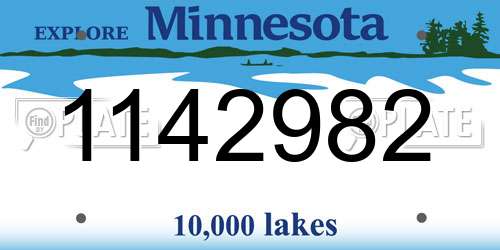 1142982 Minnesota License Plate