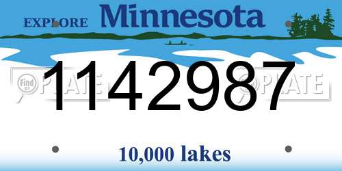 1142987 Minnesota License Plate