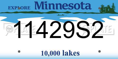 11429S2 Minnesota License Plate