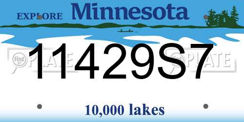 11429S7 Minnesota License Plate