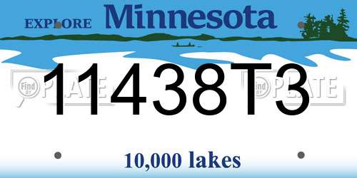 11438T3 Minnesota License Plate