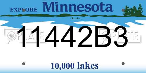 11442B3 Minnesota License Plate