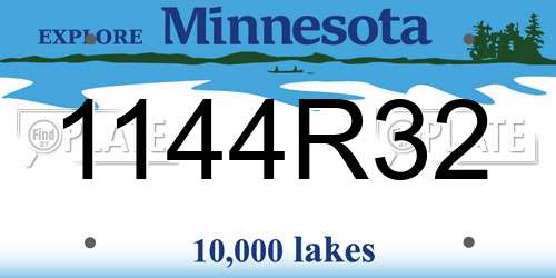 1144R32 Minnesota License Plate