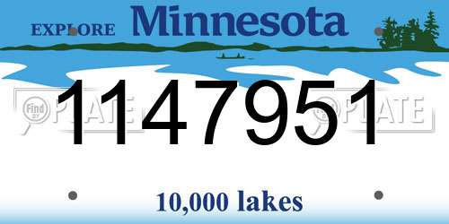 1147951 Minnesota License Plate
