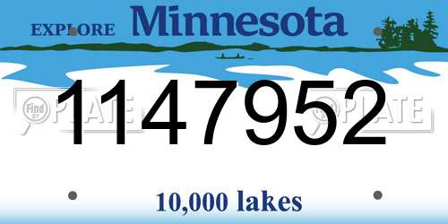 1147952 Minnesota License Plate