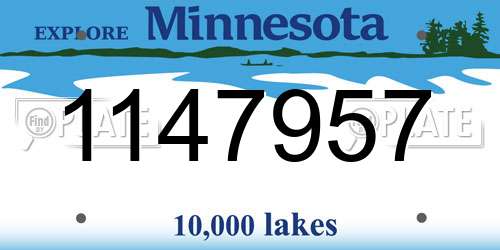 1147957 Minnesota License Plate