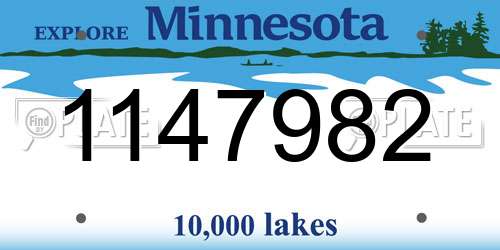 1147982 Minnesota License Plate