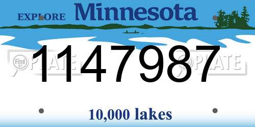 1147987 Minnesota License Plate