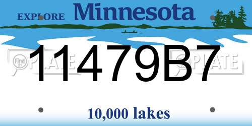 11479B7 Minnesota License Plate