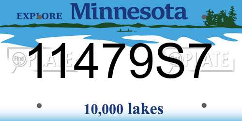 11479S7 Minnesota License Plate