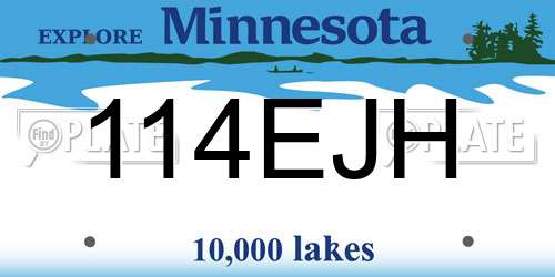 114EJH Minnesota License Plate