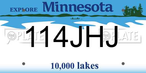 114JHJ Minnesota License Plate