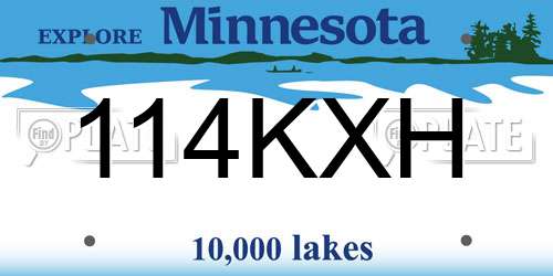114KXH Minnesota License Plate