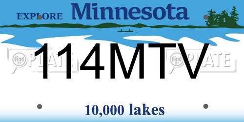 114MTV Minnesota License Plate