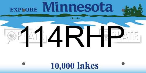114RHP Minnesota License Plate
