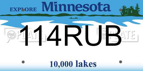 114RUB Minnesota License Plate