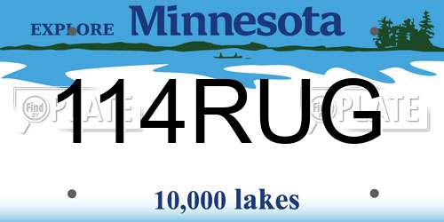 114RUG Minnesota License Plate