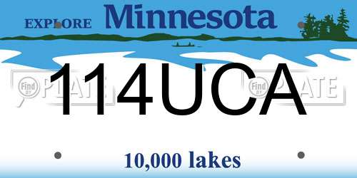 114UCA Minnesota License Plate
