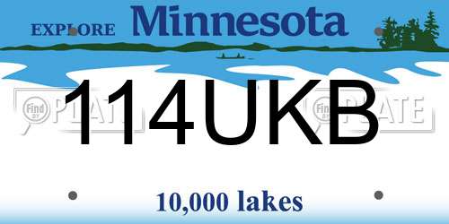 114UKB Minnesota License Plate