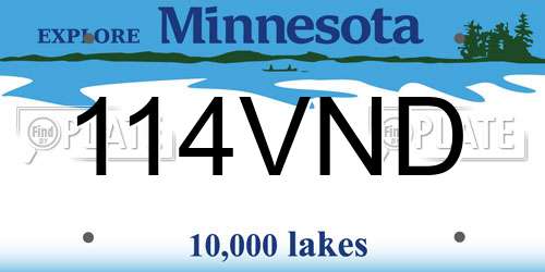 114VND Minnesota License Plate