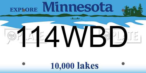 114WBD Minnesota License Plate