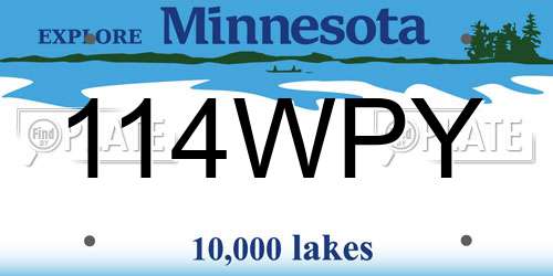 114WPY Minnesota License Plate