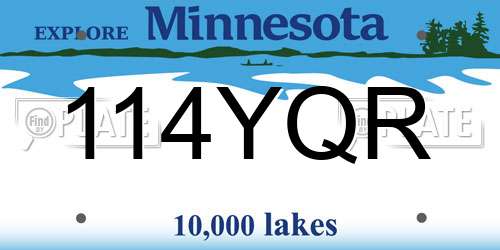 114YQR Minnesota License Plate