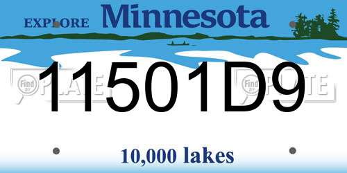 11501D9 Minnesota License Plate