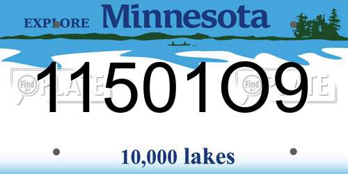 11501O9 Minnesota License Plate