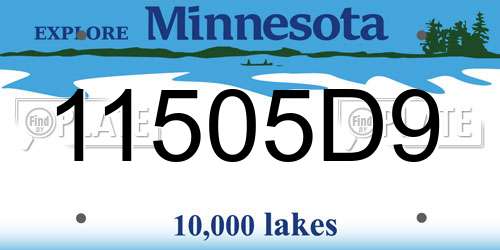 11505D9 Minnesota License Plate