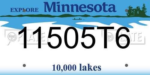 11505T6 Minnesota License Plate