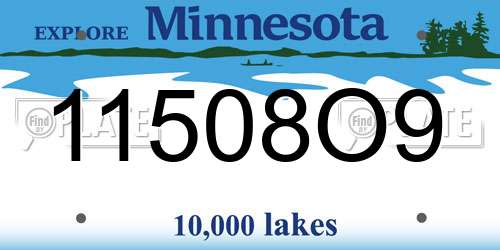 11508O9 Minnesota License Plate
