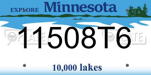 11508T6 Minnesota License Plate