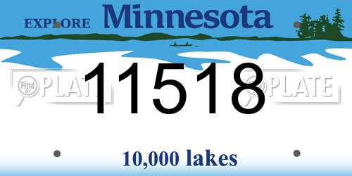 11518 Minnesota License Plate