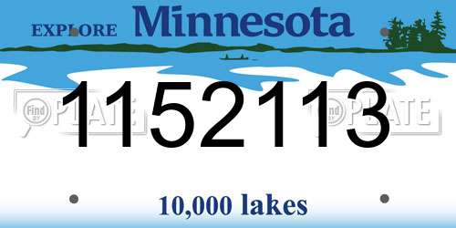 1152113 Minnesota License Plate