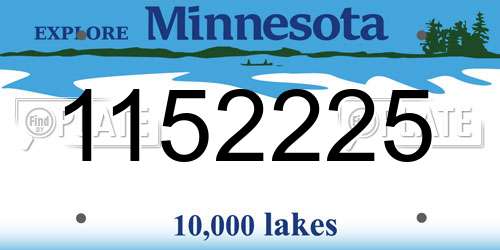 1152225 Minnesota License Plate
