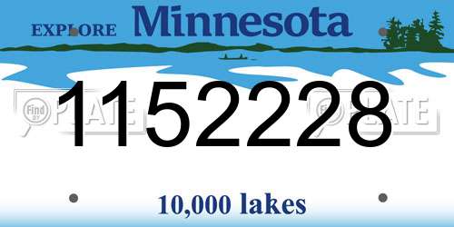 1152228 Minnesota License Plate